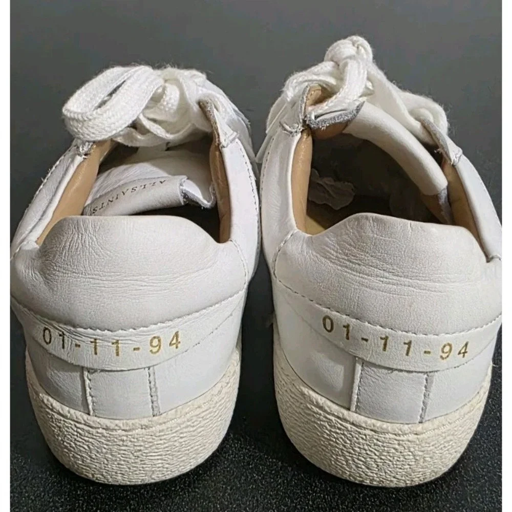 ALLSAINTS‎ Sheer Low Top White Leather Casual Sneakers Women Shoes 6/35 Lace Up